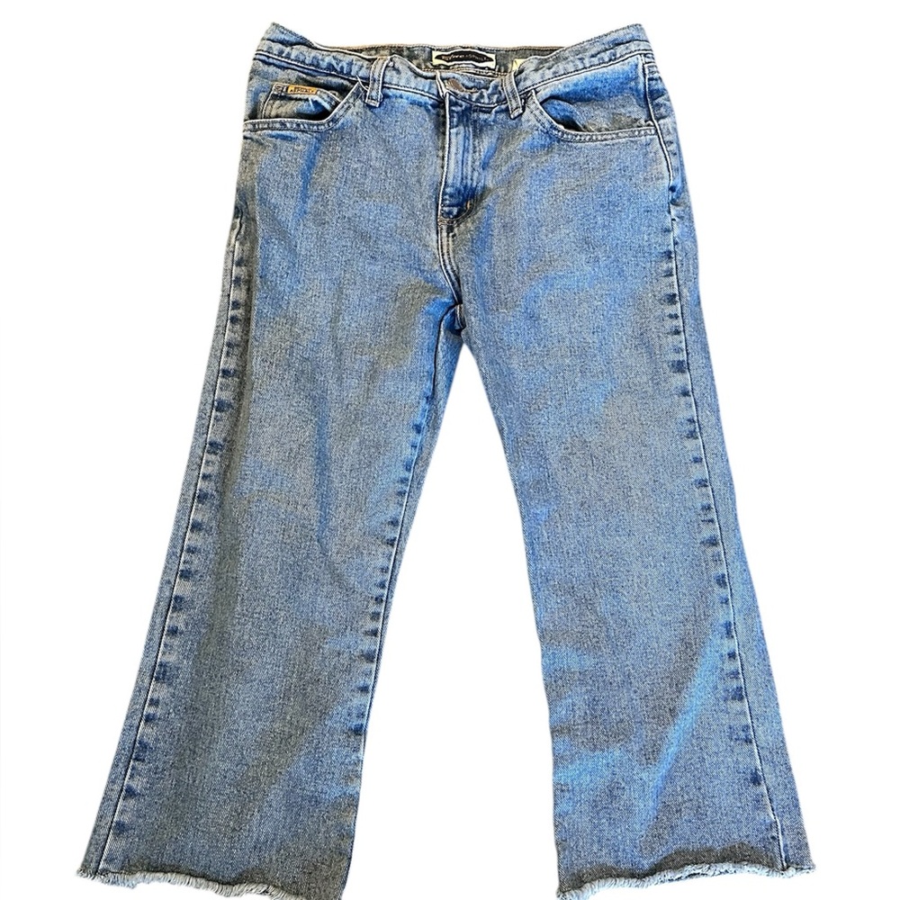 Vintage 1990s Blue Asphalt Wet Seal / Contempo Crop Jeans